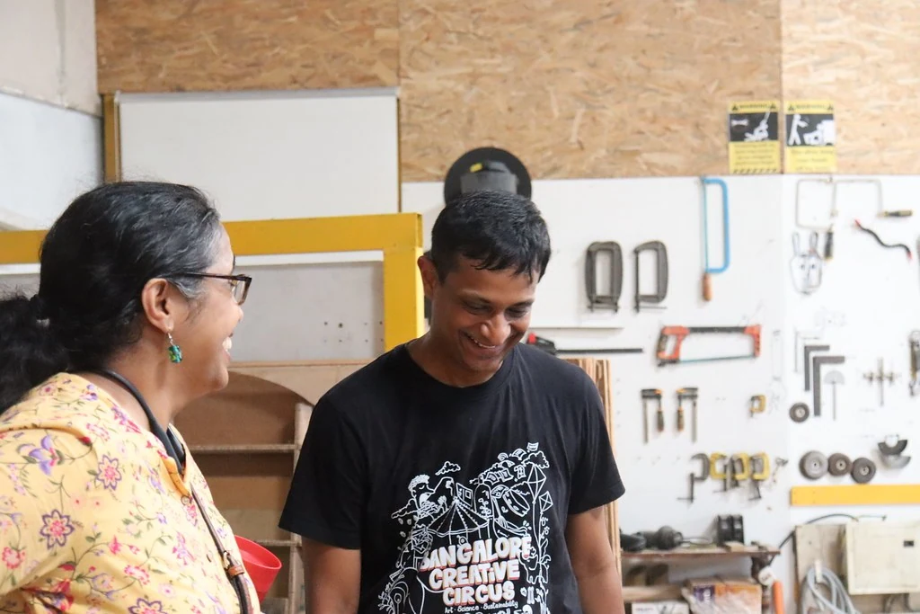 Participants visiting a creative workshop space during the 2023 Adventure.