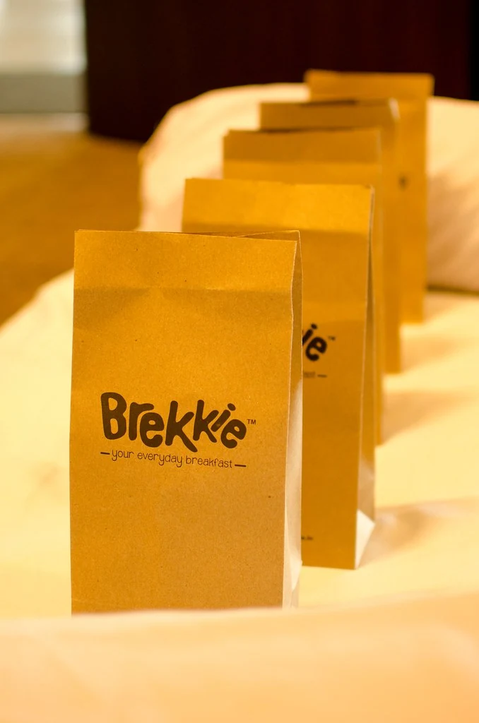 Refreshment bags prepared for guests at All or Nothing.