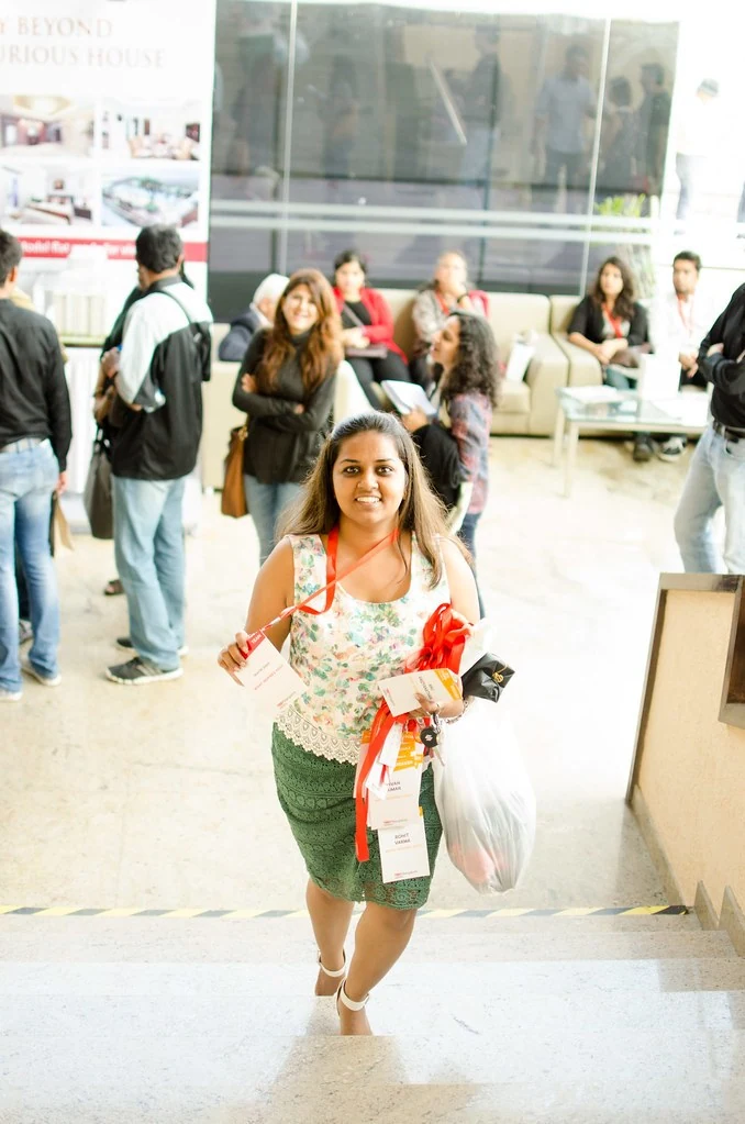 An attendee arriving at the gathering at All or Nothing.