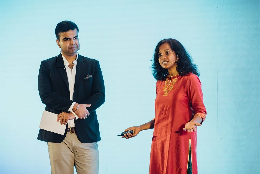 Two presenters sharing the stage at Beyond Resilience.