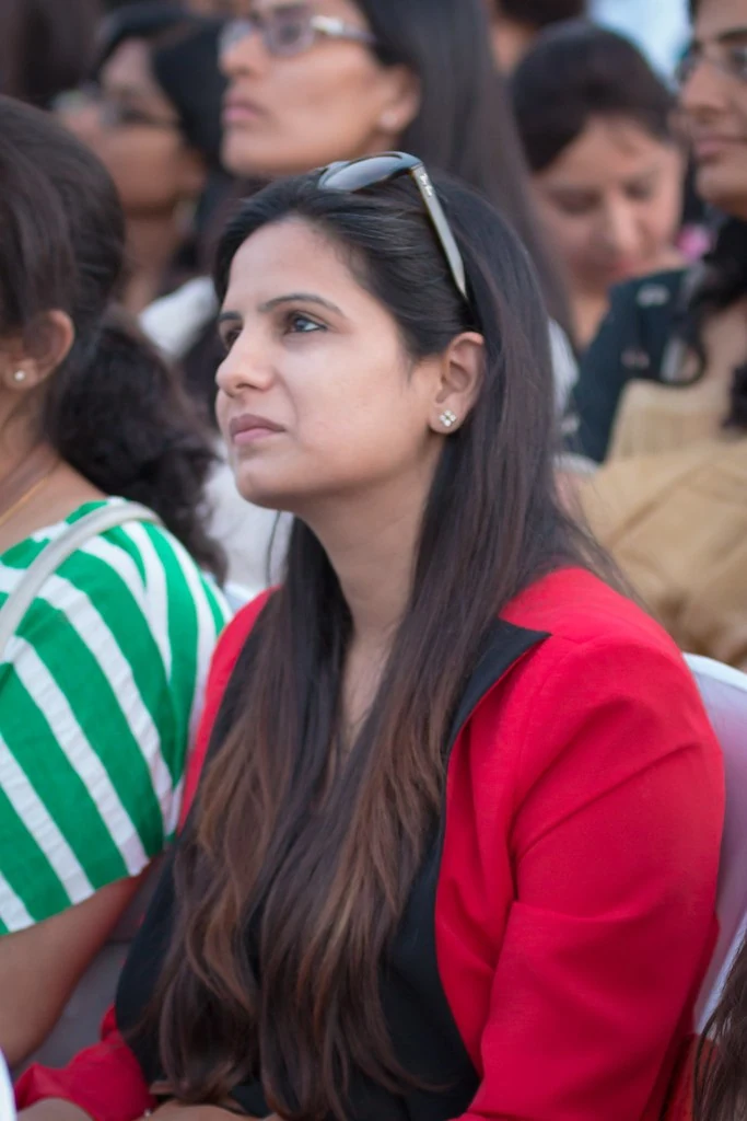 An attendee listening closely at TEDxBangaloreWomen.